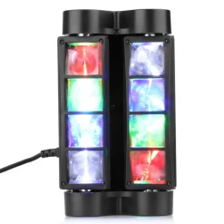 PROIETTORE MINI SPIDER TESTA MOBILE SPOT LIGHT DMX 512 RGB DJ DISCOTECA 40W