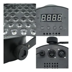 PROIETTORE SLIM DMX512 EFFETTO LUCE FLAT PAR LIGHT RGB+W ALTA LUMINOSITA 54 LED