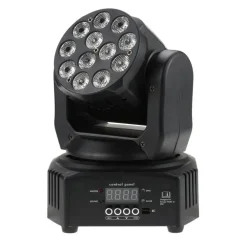 PROIETTORE TESTA MOBILE ROTANTE EFFETTI LUCE DISCOTECA DMX 512 RGB 18 LED 52W