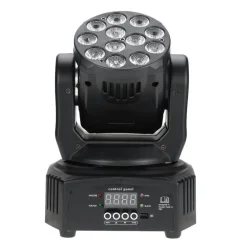 PROIETTORE TESTA MOBILE ROTANTE EFFETTI LUCE DISCOTECA DMX 512 RGB 18 LED 52W