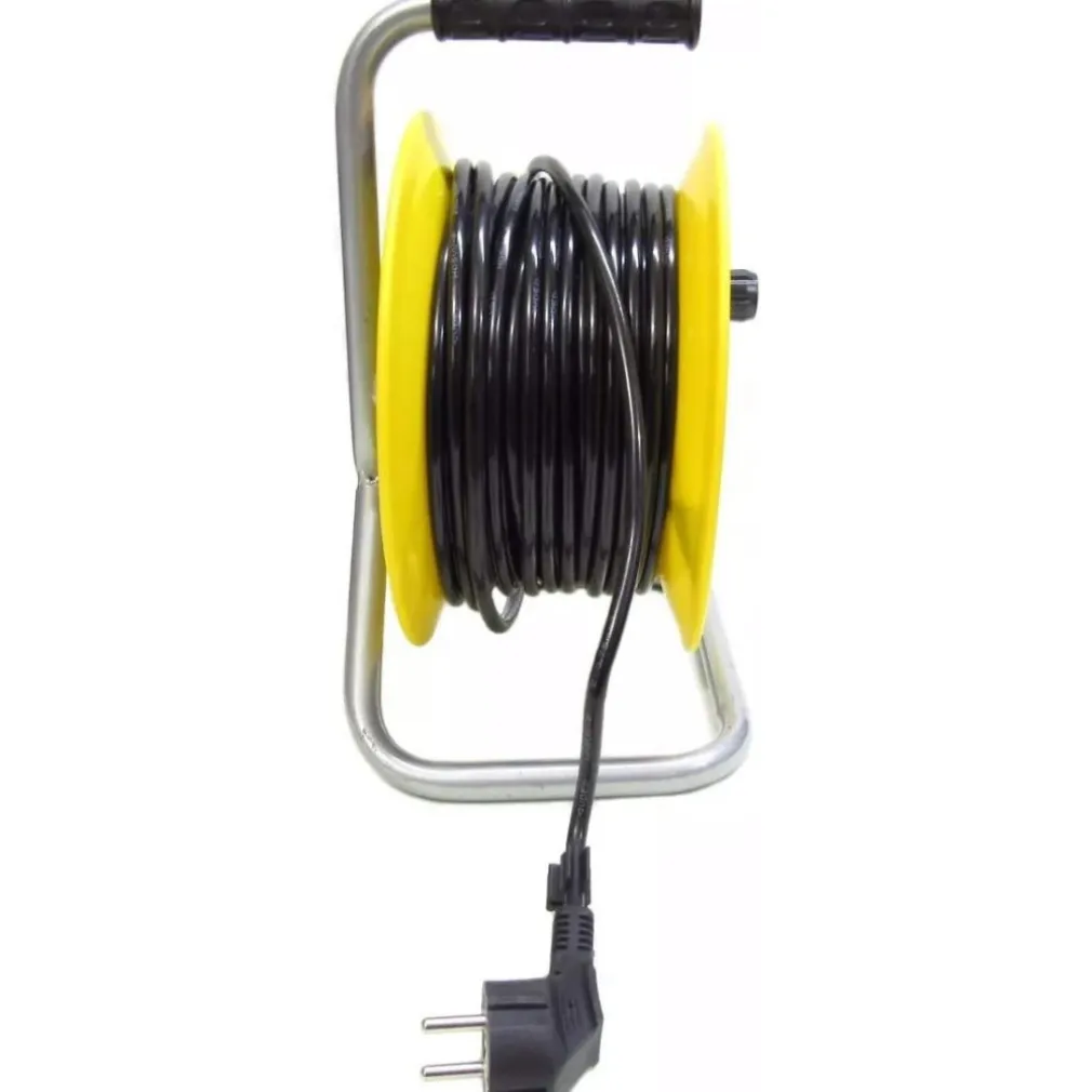 PROLUNGA AVVOLGICAVO ELETTRICO CAVO 25 METRI PRESA SPINA SCHUKO PRESE UNIVERSALI