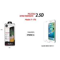 PROTEZIONE SCHERMO IN VETRO TEMPERATO IPHONE 6 INFRANGIBILE PELLICOLA MAXTECH P-IP6