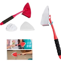 PULITORE  360 GRADI CON PANNO MICROFIBRA MANICO SPECCHI VETRI SUPERFICI FINESTRE