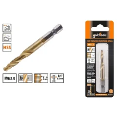 PUNTA PER TRAPANO M6X1.0 MM IN TITANIO HSS CON FILETTATURA METRICA METALLO 57212