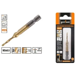 PUNTA PER TRAPANO M3X0.5MM IN TITANIO HSS CON FILETTATURA METRICA METALLO 57209