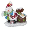 PUPAZZO DI NEVE CON SACCO SCENA NATALIZIA 12CM IN POLIRESINA MODELLO CASUALE