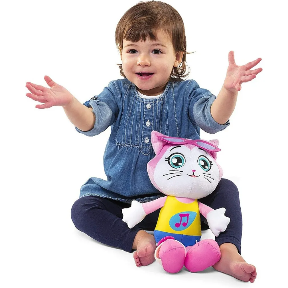 PUPAZZO MILADY PELUCHE MORBIDO EDUCATIVO 44 GATTI GIOCO PER BAMBINI 1 ANNO +