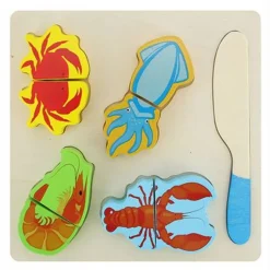 PUZZLE 3D BLOCCHI LEGNO EDUCATIVO COLORATO GIOCO BAMBINI VERDURE FRUTTI MARE