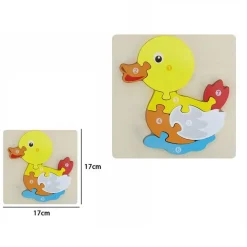 PUZZLE 3D BLOCCHI LEGNO FORMA DI PAPERA EDUCATIVO COLORATO GIOCO BAMBINI ANIMALI