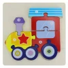 PUZZLE 3D BLOCCHI LEGNO FORMA DI TRENO EDUCATIVO COLORATO GIOCO BAMBINI TRENINO