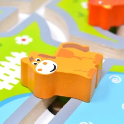 PUZZLE GIOCO LABIRINTO IN LEGNO ANIMALI DELLA FATTORIA GIOCATTOLO PER BAMBINI