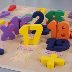 PUZZLE NUMERI 3D GIOCATTOLO EDUCATIVO BAMBINI PUZZLE LEGNO MATEMATICA 29.5X29.5