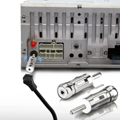 2PZ ADATTATORE ANTENNA AUTORADIO AUTO UNIVERSAL CONNETTORE PRESA ISO A SPINA DIN