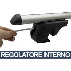 2PZ BARRE PORTAPACCHI PORTATUTTO UNIVERSALI DA 120CM AUTO PER BINARI RIALZATI FINO A 135CM