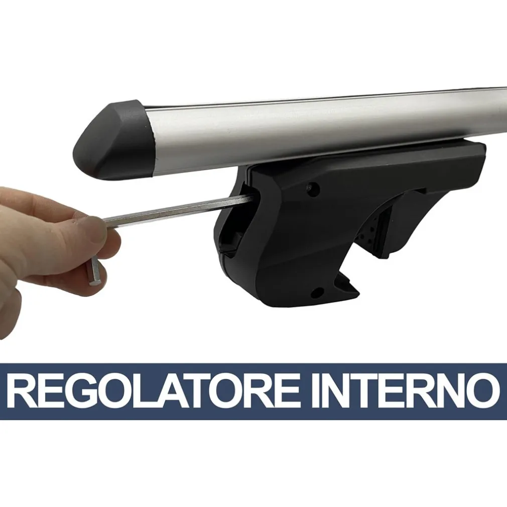 2PZ BARRE PORTAPACCHI PORTATUTTO UNIVERSALI DA 120CM AUTO PER BINARI RIALZATI FINO A 135CM