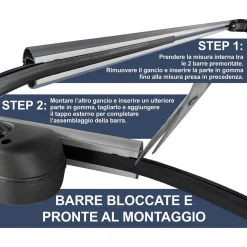 2PZ BARRE PORTAPACCHI PORTATUTTO UNIVERSALI DA 120CM AUTO PER BINARI RIALZATI FINO A 135CM