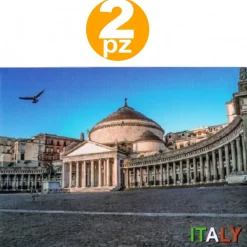 2PZ CALAMITA SOUVENIR PIAZZA PLEBISCITO NAPOLI MONUMENTI MAGNETE PLASTICA FRIGO