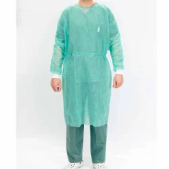 10PZ CAMICE IDROREPELLENTE CON POLSINI 115X137cm 28/30g (50u) SENZA TASCHE