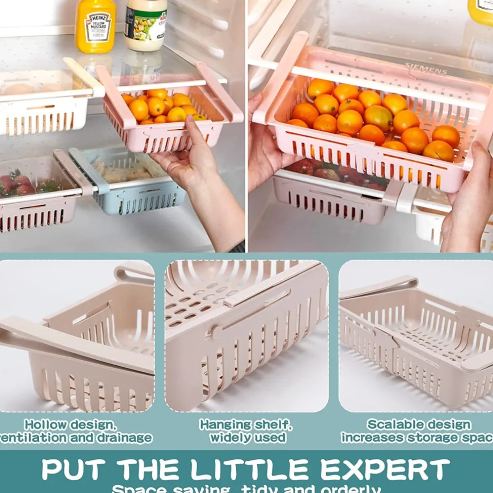 4PZ CASSETTO A MORSETTI PER FRIGORIFERO FACILE DA APPENDERE CESTINO CONTENITORE