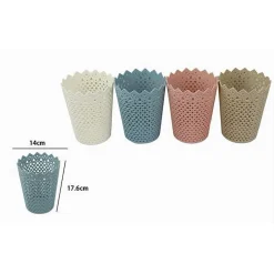 2PZ CESTINO PORTA OGGETTI ORGANIZZATORE CASA CESTO IN PLASTICA Ø14X17.6 CM 79477