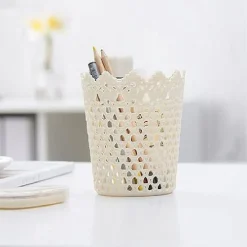 2PZ CESTINO PORTA OGGETTI ORGANIZZATORE CASA CESTO IN PLASTICA Ø14X17.6 CM 79477