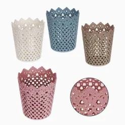 2PZ CESTINO PORTA OGGETTI ORGANIZZATORE CASA CESTO IN PLASTICA Ø14X17.6 CM 79477