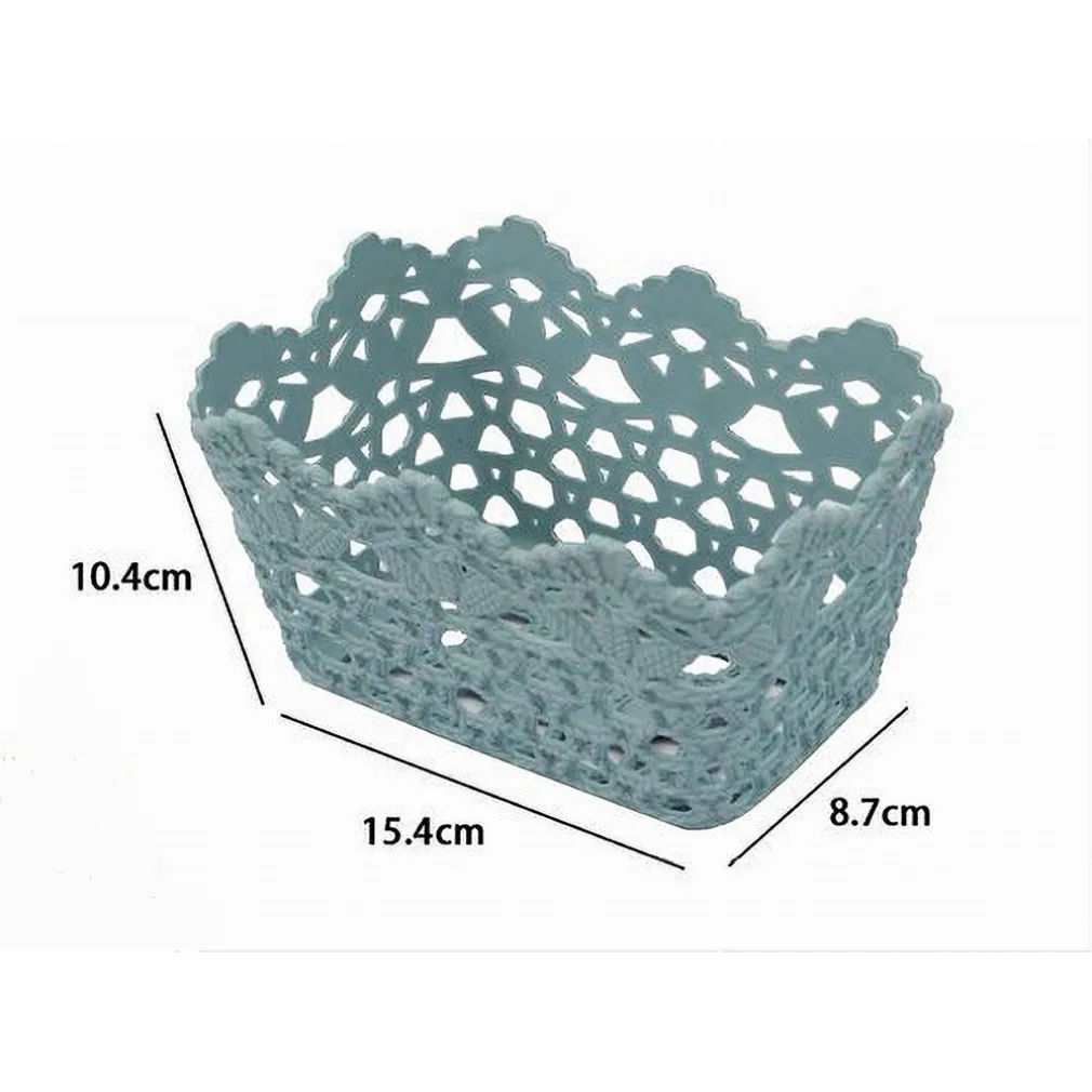 3PZ CESTINO PORTATUTTO OGGETTI CESTO PLASTICA RETTANGOLARE 15.4X10.4X8.7CM 79470
