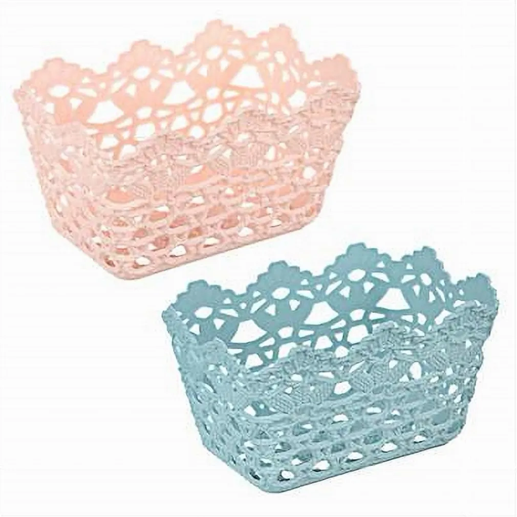 3PZ CESTINO PORTATUTTO OGGETTI CESTO PLASTICA RETTANGOLARE 15.4X10.4X8.7CM 79470