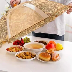 2PZ COPERTURA PIEGHEVOLE TENDA A RETE ANTI POLVERE INSETTI PER ALIMENTARI 60 CM