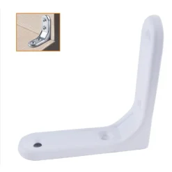 2PZ LASTRINA AD ANGOLO 75X75MM BIANCA SOSTEGNO STAFFA ANGOLARE VITI MOBILE 94781