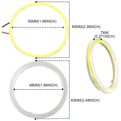 2PZ LUCI LED PER AUTO FARI LAMPADINE 60MM OCCHIO D'ANGELO 12 VOLT MAXTECH EYE-01