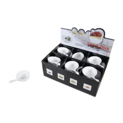 24PZ PIATTO CIOTOLE CUCCHIAIO PER ANTIPASTI IN PORCELLANA APERITIVO SNACK 151684