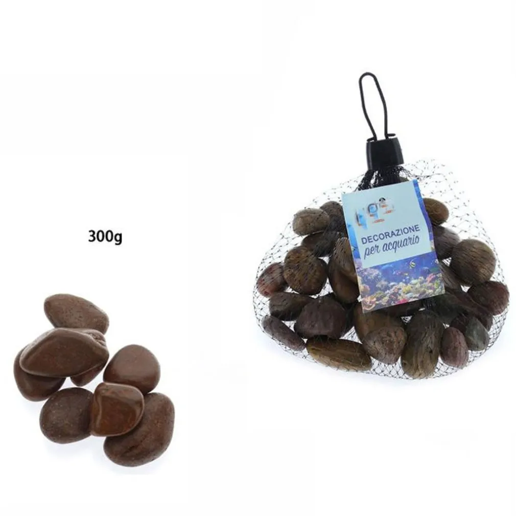 3PZ PIETRE DECORATIVE ACQUARIO GLITTER ROSSI DECORAZIONE SASSI PIANTE VASI 300GR