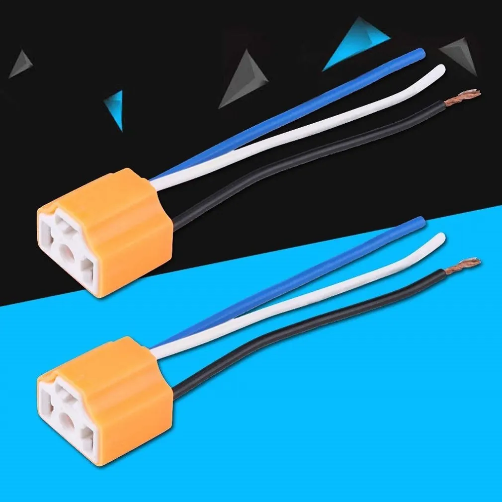 2PZ PRESA CONNETTORE IN CERAMICA FEMMINA CABLAGGIO FARO PORTALAMPADA H4 9003 HB2