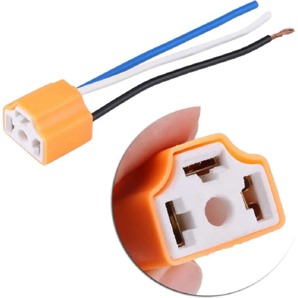 2PZ PRESA CONNETTORE IN CERAMICA FEMMINA CABLAGGIO FARO PORTALAMPADA H4 9003 HB2