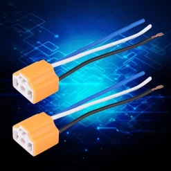 2PZ PRESA CONNETTORE IN CERAMICA FEMMINA CABLAGGIO FARO PORTALAMPADA H4 9003 HB2