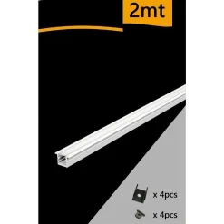 10PZ PROFILO ALLUMINIO 2MT STRISCIA LED CALPESTABILE A INCASSO SEZIONABILE AL-23