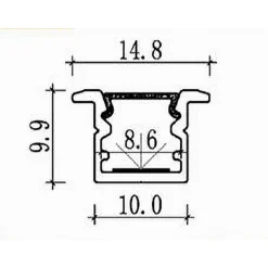 10PZ PROFILO ALLUMINIO 2MT STRISCIA LED CALPESTABILE A INCASSO SEZIONABILE AL-23