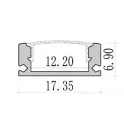 10PZ PROFILO IN ALLUMINIO PER SOFFITTO CON COPERTURA BIANCA OPACA 2MT STRISCIA LED AL03