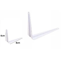 2PZ REGGIMENSOLA SUPPORTO STAFFA TRIANGOLARE MENSOLA METALLO 6X8 CM BIANCA 07905
