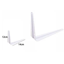 2PZ REGGIMENSOLA SUPPORTO STAFFA TRIANGOLARE MENSOLA METALLO 12X14CM BIANCA 07908
