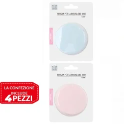 4PZ SPUGNE DETERGENTI PER PULIZIA VISO MAKE UP DISCHETTI STRUCCANTI MORBIDI 75MM