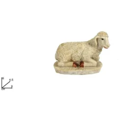 2PZ STATUINA PECORA SEDUTA 9CM PRESEPE IN RESINA DECORO NATALE NATALIZI NATIVITÀ
