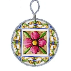 QUADRETTO PIASTRELLA ORNAMENTALE IN CERAMICA 11 CM TERRA E SOLE 6 DECORI 828911