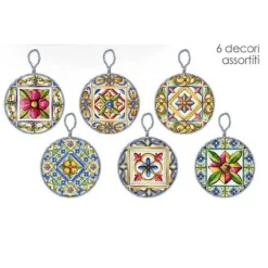 QUADRETTO PIASTRELLA ORNAMENTALE IN CERAMICA 11 CM TERRA E SOLE 6 DECORI 828911