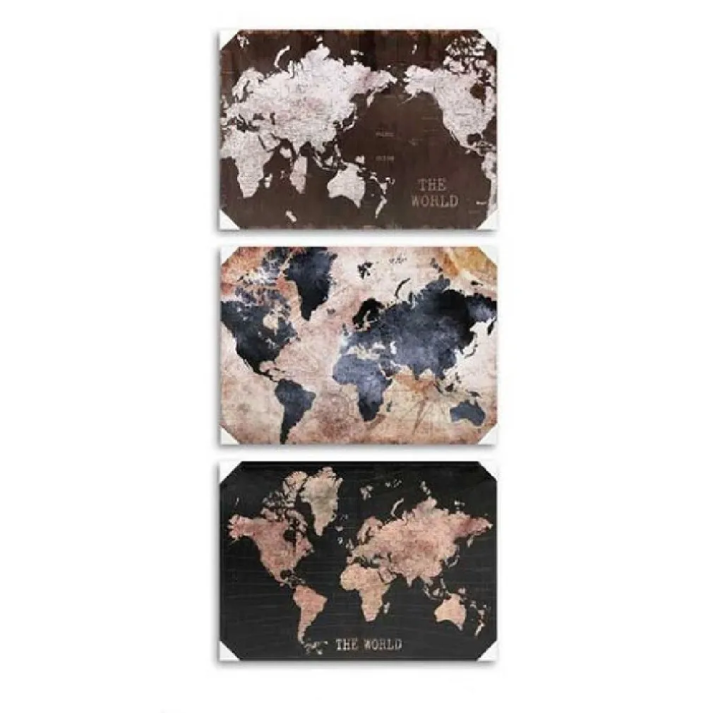 QUADRO DECORATIVO TELA SU LEGNO DECORO WORLD 70X50X1,8CM DECORI ASSORTITI 834813