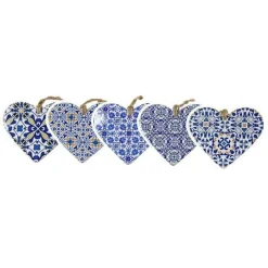 QUADRO QUADRETTO CUORE DECORATIVO 16X19CM CERAMICA MEDITTERANEO 6 DECORI 730726