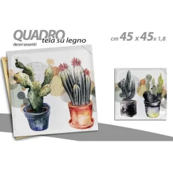 QUADRO QUADRETTO DECORATIVO 45X45X1,8CM TELA SU LEGNO DELUXE DECORI ASS. 736919