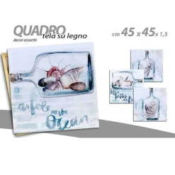 QUADRO QUADRETTO DECORATIVO 45X45X1,5 CM TELA SU LEGNO DELUXE DECORI ASS. 743740