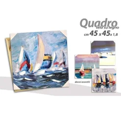 QUADRO QUADRETTO DECORATIVO 45X45X1,8CM TELA SU LEGNO DELUXE DECORI ASS 806810